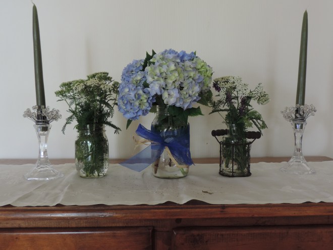 Hydrangeas, Lavender and Queen Anne's Lace from my garden